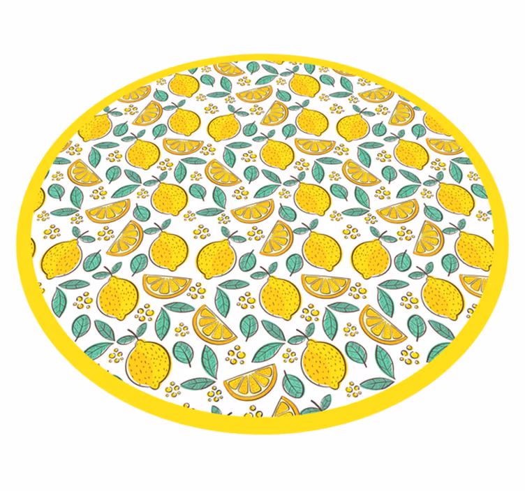 Dizajn z vzorcem citrusov cvetlična vinilna preproga - TenStickers