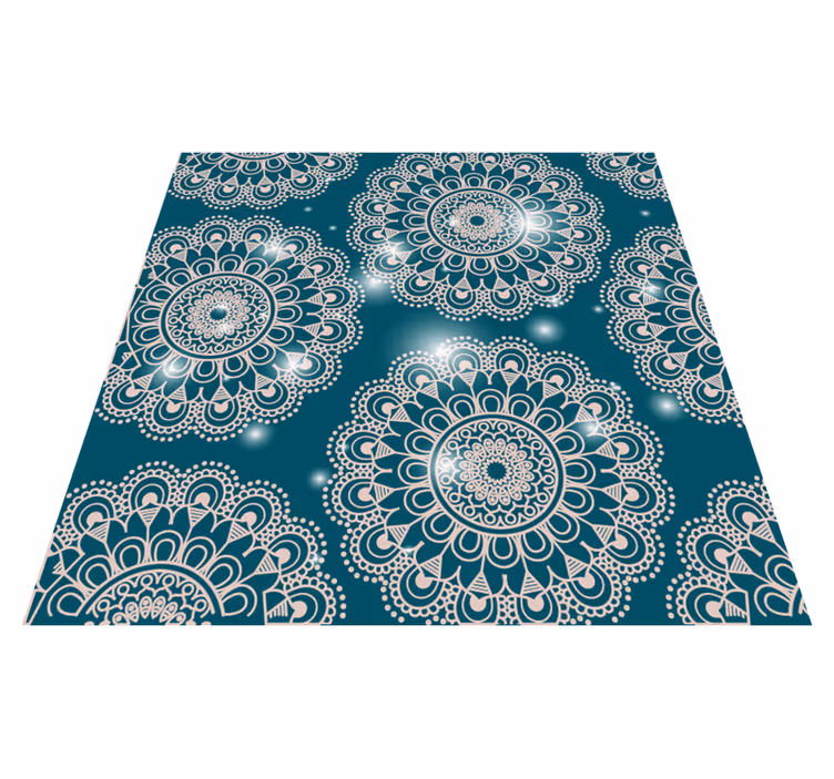 Modri čarobni vzorec Vinilna preproga mandala - TenStickers
