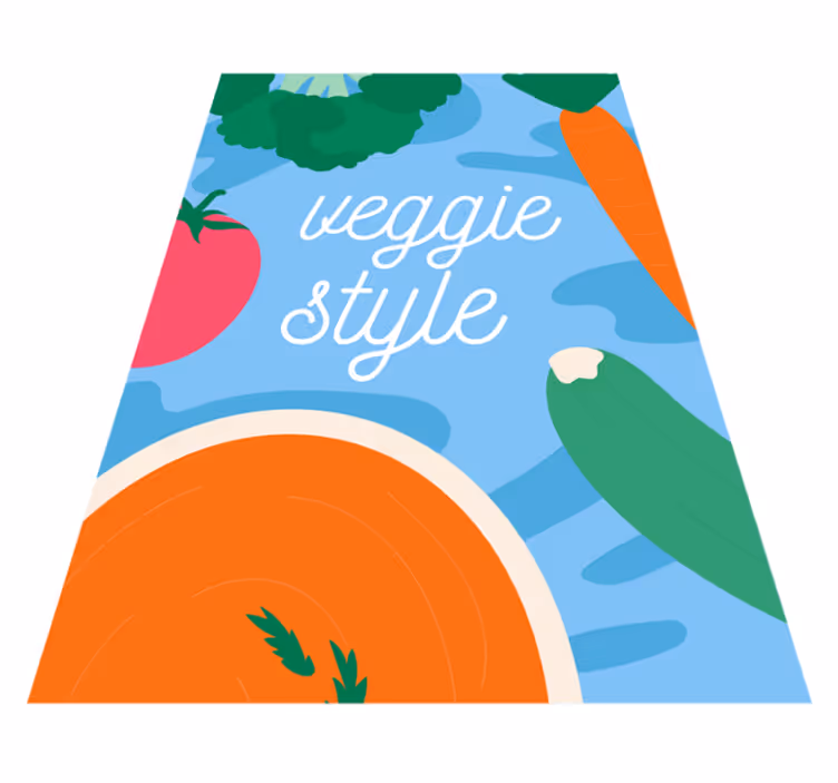 Dekor v vegetarijanskem slogu vinilne preproge z napisom - TenStickers