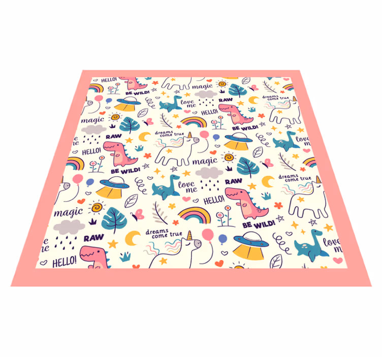 Unicorns happy magic vzorec vinil preproga - TenStickers