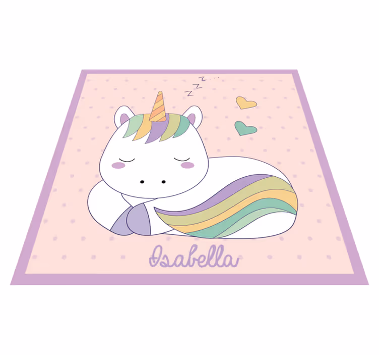 Zaspani samorog Vinilna preproga z imeni - TenStickers