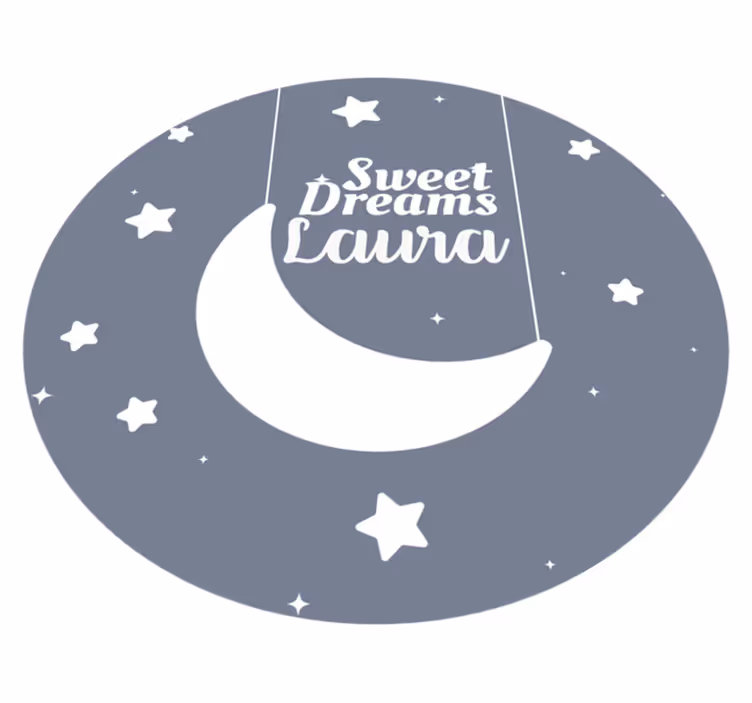 Personaliziran dizajn lune Vinilna preproga z imeni - TenStickers