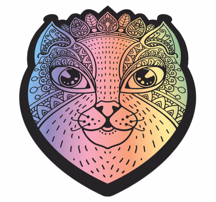 Ilustracija mačke mandala Tepih z živalskim potiskom - TenStickers