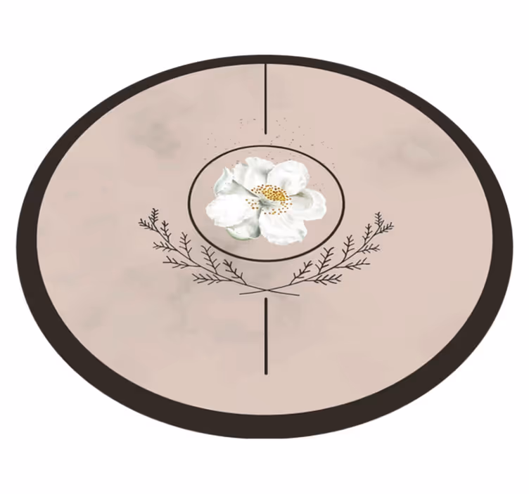 Emblem cvetličnega kroga cvetlična vinilna preproga - TenStickers