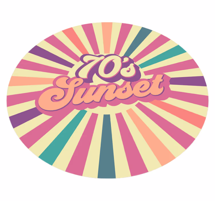 Vibe sončnega zahoda 70. Let vinilne preproge z napisom - TenStickers