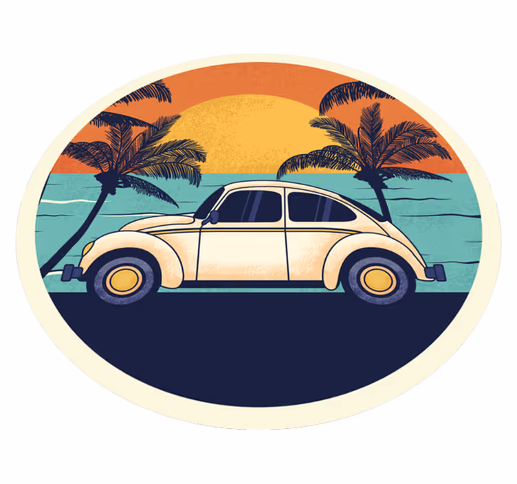 Kulise retro avtomobilov Vintage vinilna preproga - TenStickers