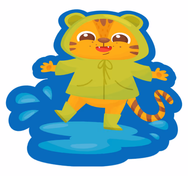 Risani lik tigra Otroške vinilna preproga - TenStickers