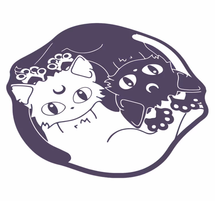 Anime mačka yin yang vinil preproga - TenStickers