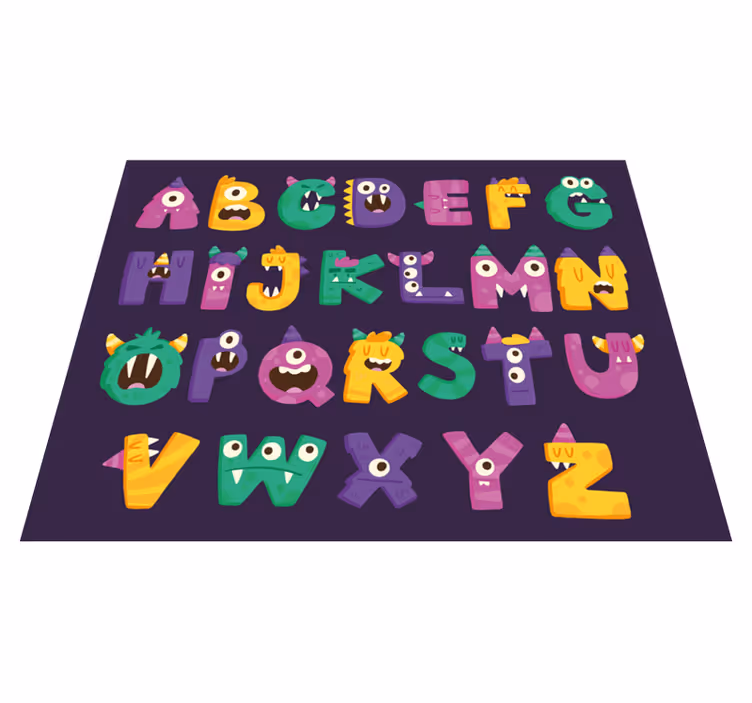 Risanka pošast abeceda vinil abeceda preproga - TenStickers