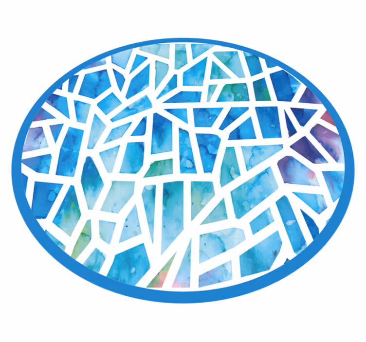Akvarelni mozaik Modra vinilna preproga - TenStickers