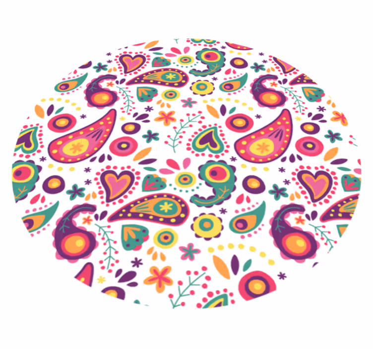 Barvit paisley vzorec cvetlična vinilna preproga - TenStickers