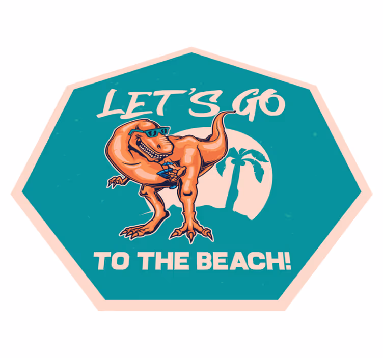Zabava z dinozavri na plaži Tepih z živalskim potiskom - TenStickers