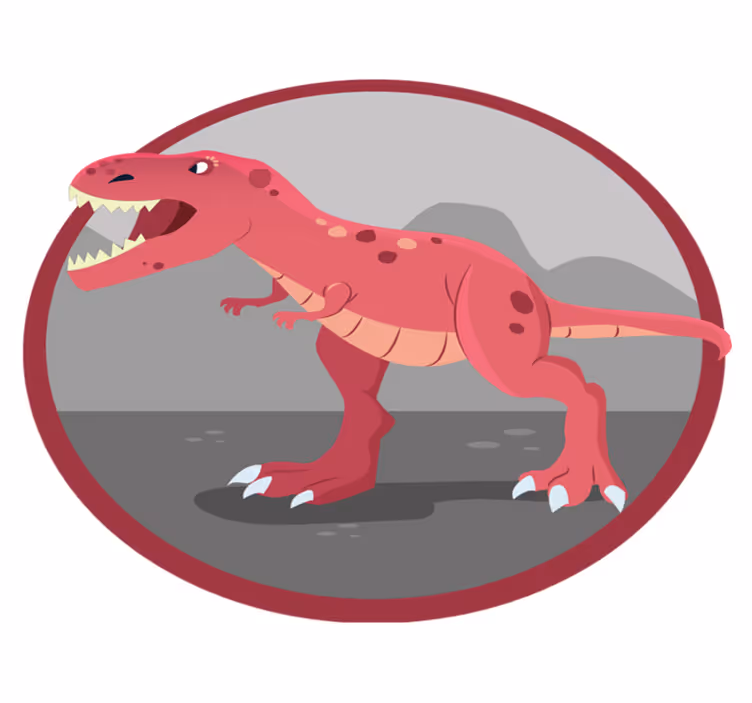 Rdeča dinozavra roar 3d vinil preprogo - TenStickers