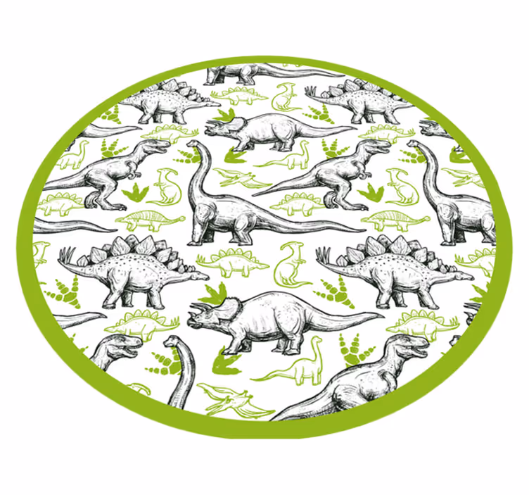 Dvobarvna preproga dinozavrov s tiskanimi živalmi - TenStickers