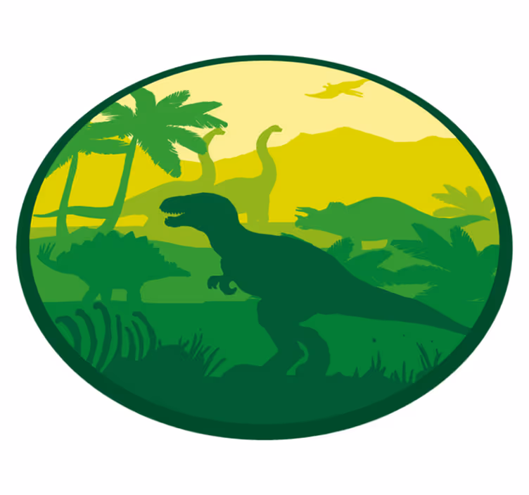 Dinosaur adventure scene vinilna preproga za dojenčke - TenStickers