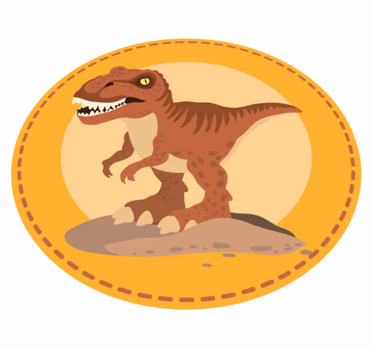 Okrogla preproga dinozavra Otroške vinilna preproga - TenStickers