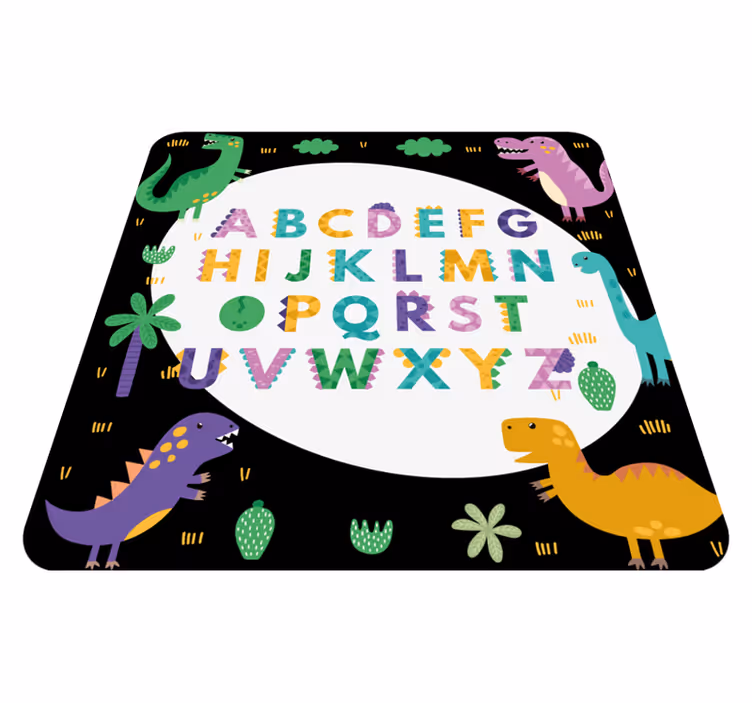 Barvite izobraževalne igralne ure abecedni vinilni preproga - TenStickers