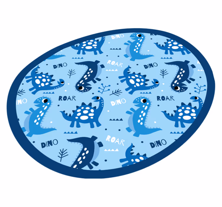 Modri dinozavri ropotajo in dino vinil preproga - TenStickers