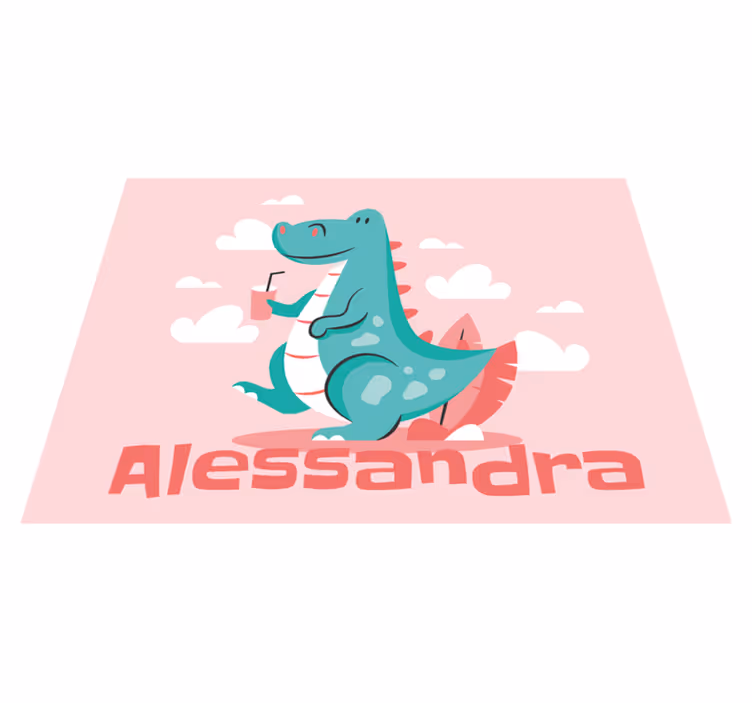 Personaliziran zmaj Vinilna preproga z imeni - TenStickers