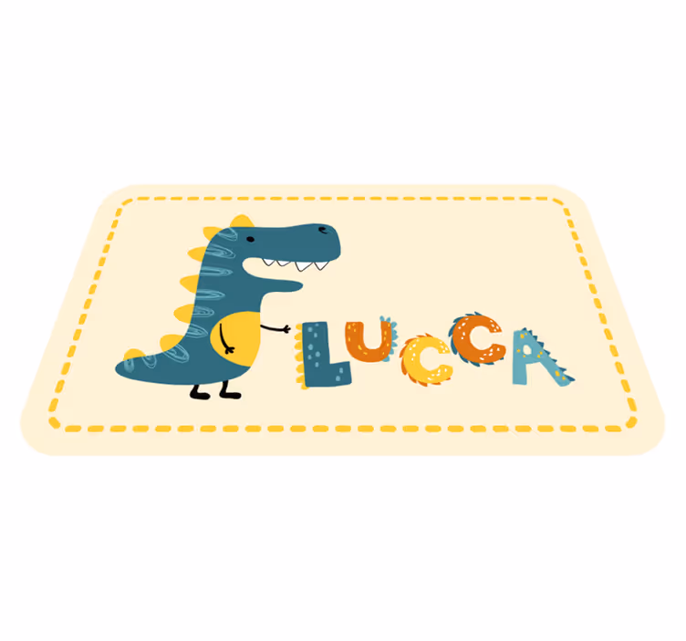 Igriv dinozaver Vinilna preproga z imeni - TenStickers