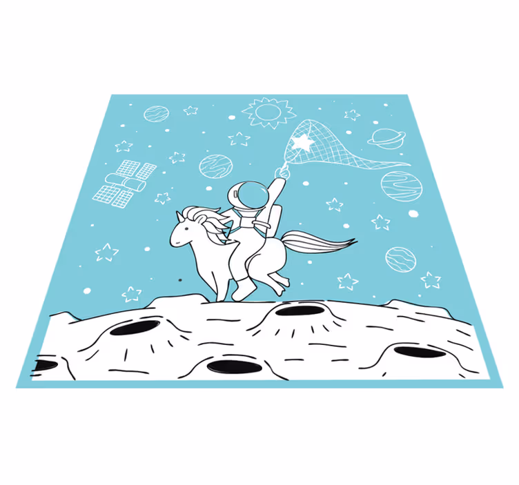 Astronavt jahalna preproga živali samorog - TenStickers