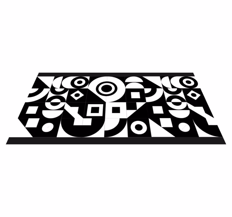 Geometrijski črno-beli tekači - TenStickers