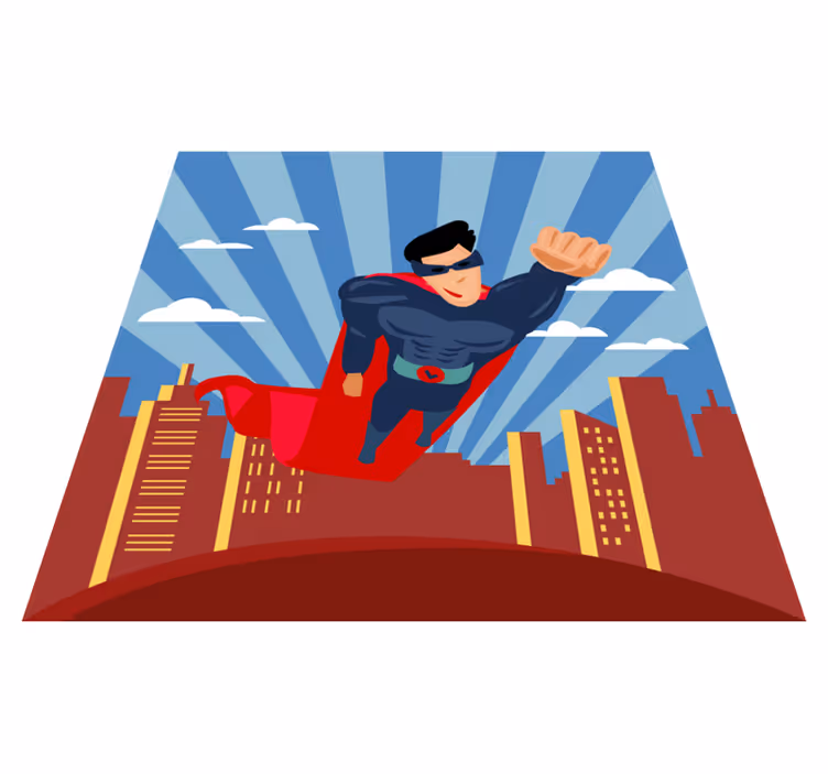 Superherojska leteča otroška vinil preproga - TenStickers