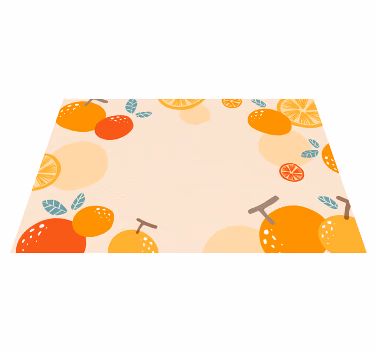 Vzorec citrusov cvetlična vinilna preproga - TenStickers