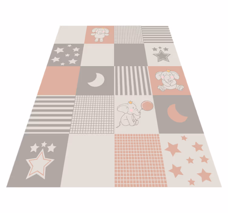Patchwork igrišče za slone Otroške vinilna preproga - TenStickers