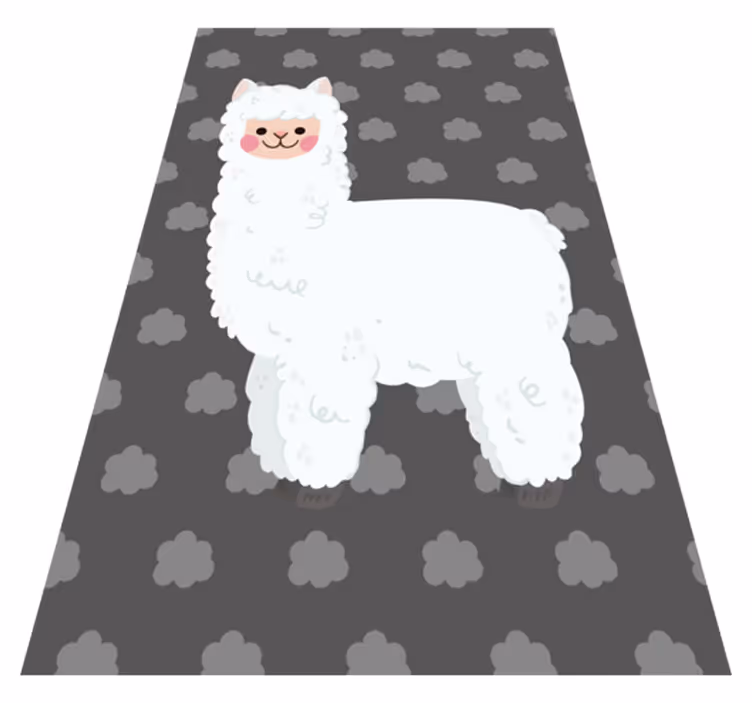 Siva nordic lama otroška vinil preproga - TenStickers