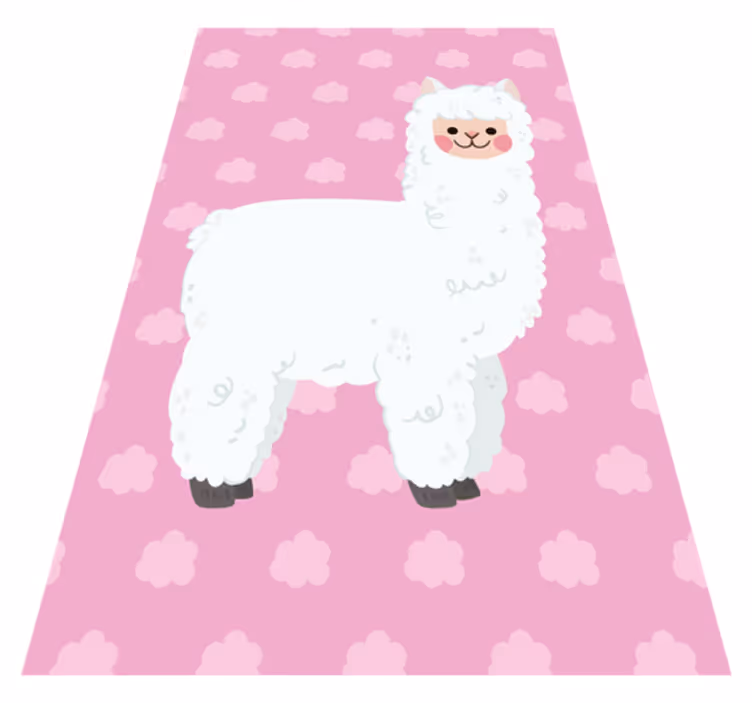 Roza nordic llama otroška vinil preproga - TenStickers