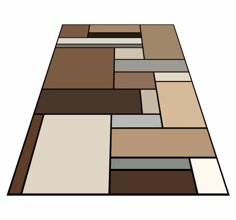 Rjave kvadratke geometrijske preproge iz vinila - TenStickers