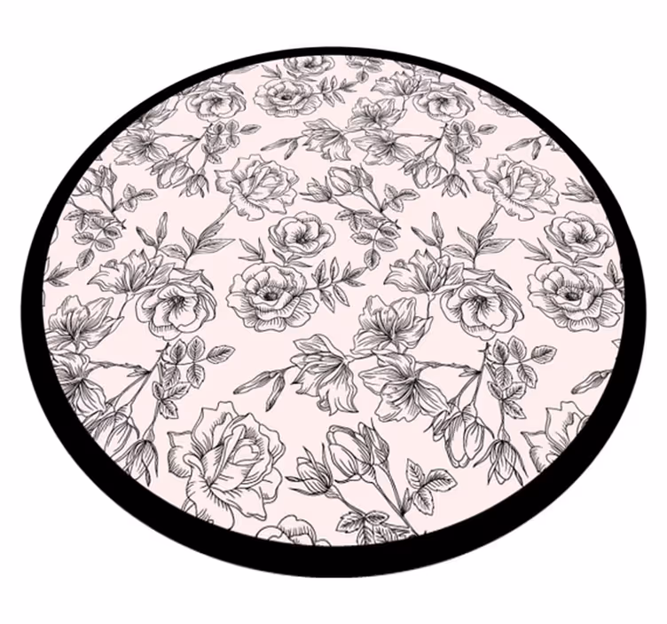 Krog s cvetličnim vzorcem cvetlična vinilna preproga - TenStickers