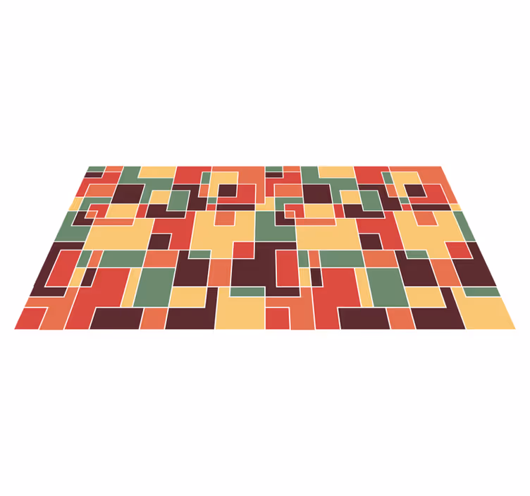Geometrijski pravokotniki vinilna preproga za kuhinjo - TenStickers