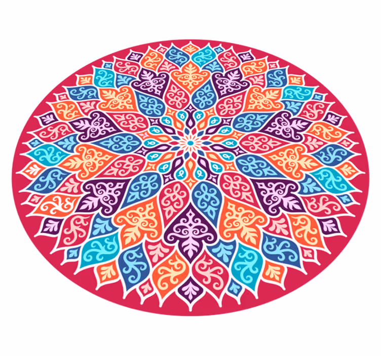 Barvit motiv mandale Vinilna preproga mandala - TenStickers
