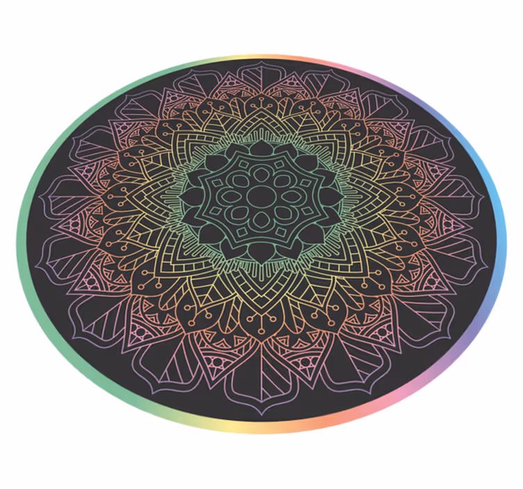 Mandala meditacija Vinilna preproga mandala - TenStickers