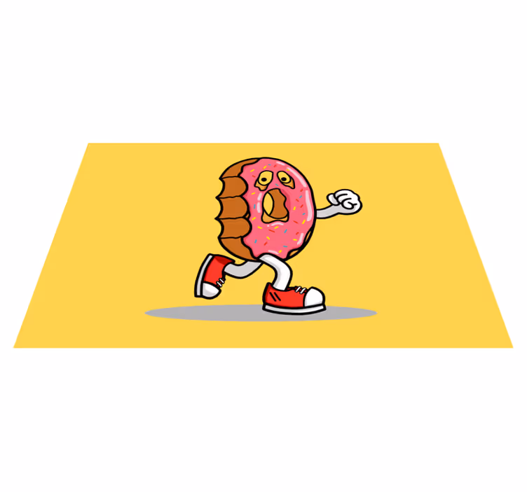 Animirani lik krofa Vinilne preproge v drugih vzorcih - TenStickers