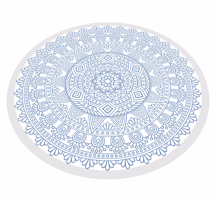 Kompleksen modri motiv Vinilna preproga mandala - TenStickers