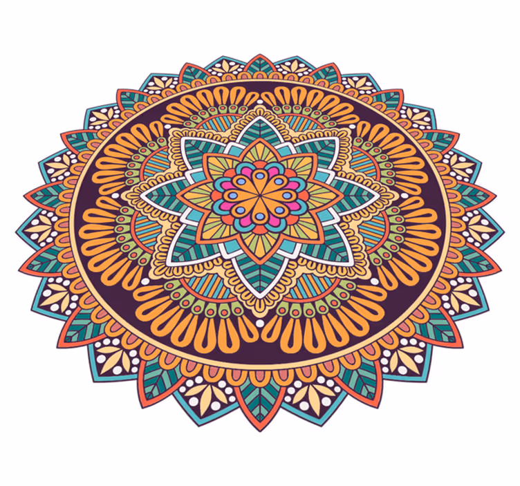 Barvita mandala roza mandala vinil preproga - TenStickers