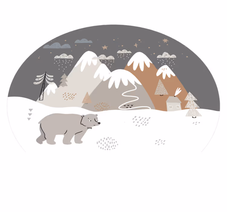 Igrišče za polarnega medveda Otroške vinilna preproga - TenStickers