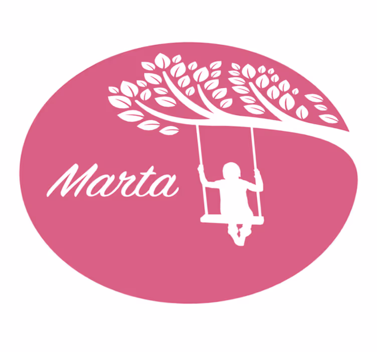 Personalizirana gugalnica Vinilna preproga z imeni - TenStickers