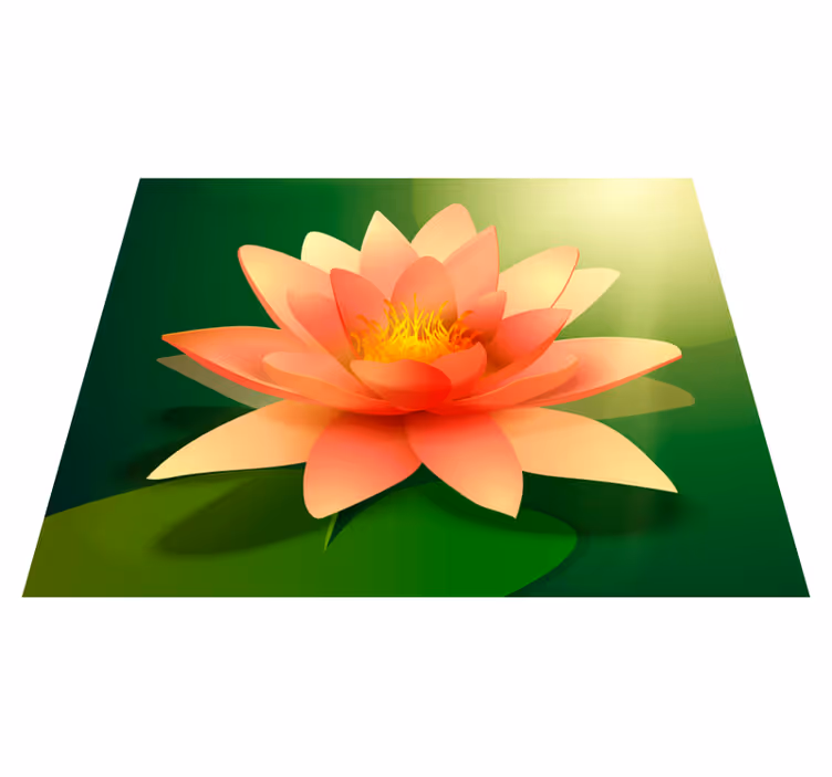 Lotus s senčno cvetlično vinilno preprogo - TenStickers
