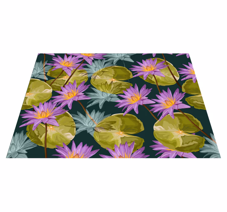 Lotus vijolična akvarel cvetlična preproga - TenStickers