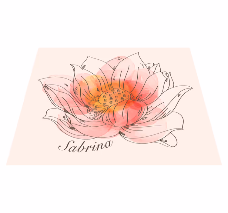Prilagodljiv lotus Vinilna preproga z imeni - TenStickers