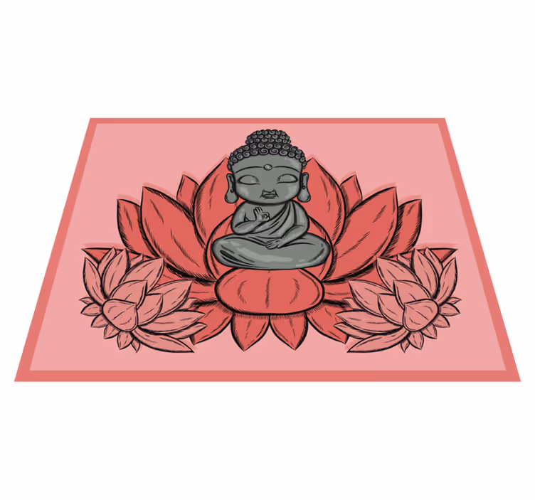 Lotus in risanka budna cvetlična preproga - TenStickers