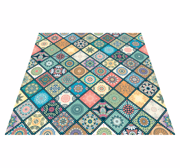 Pisane ploščice mandala vinil preproga - TenStickers