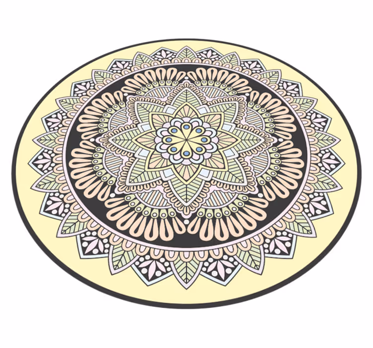 Complex circular motif vinilna preproga mandala - TenStickers