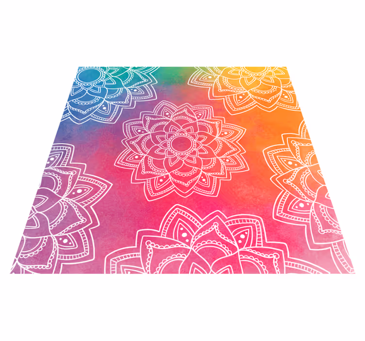 Mavrično barvno tapeta mandala vinil preproga - TenStickers