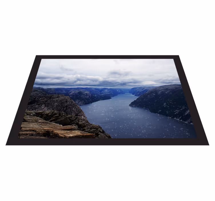 Norveški fjord modra voda narava vinil preproga - TenStickers