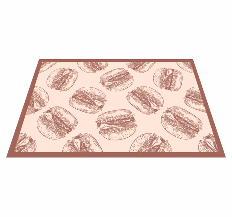 Ilustracije hamburgerjev Tepih z živalskim potiskom - TenStickers